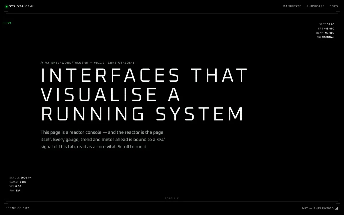 Screenshot of Talos UI